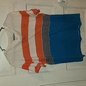 American Eagle Outfitters Striped Shirt - Orange, Blue, White